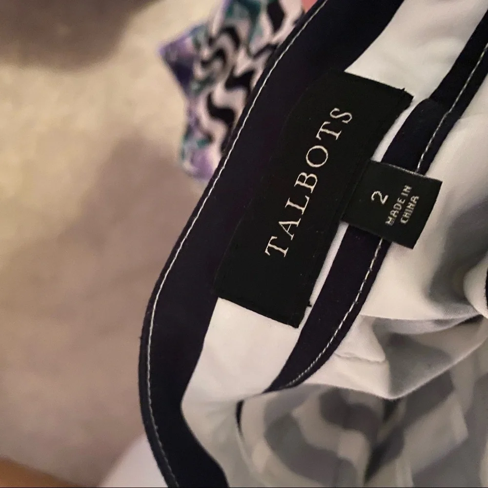 Black and white striped floral skirt - Picture 5 of 5